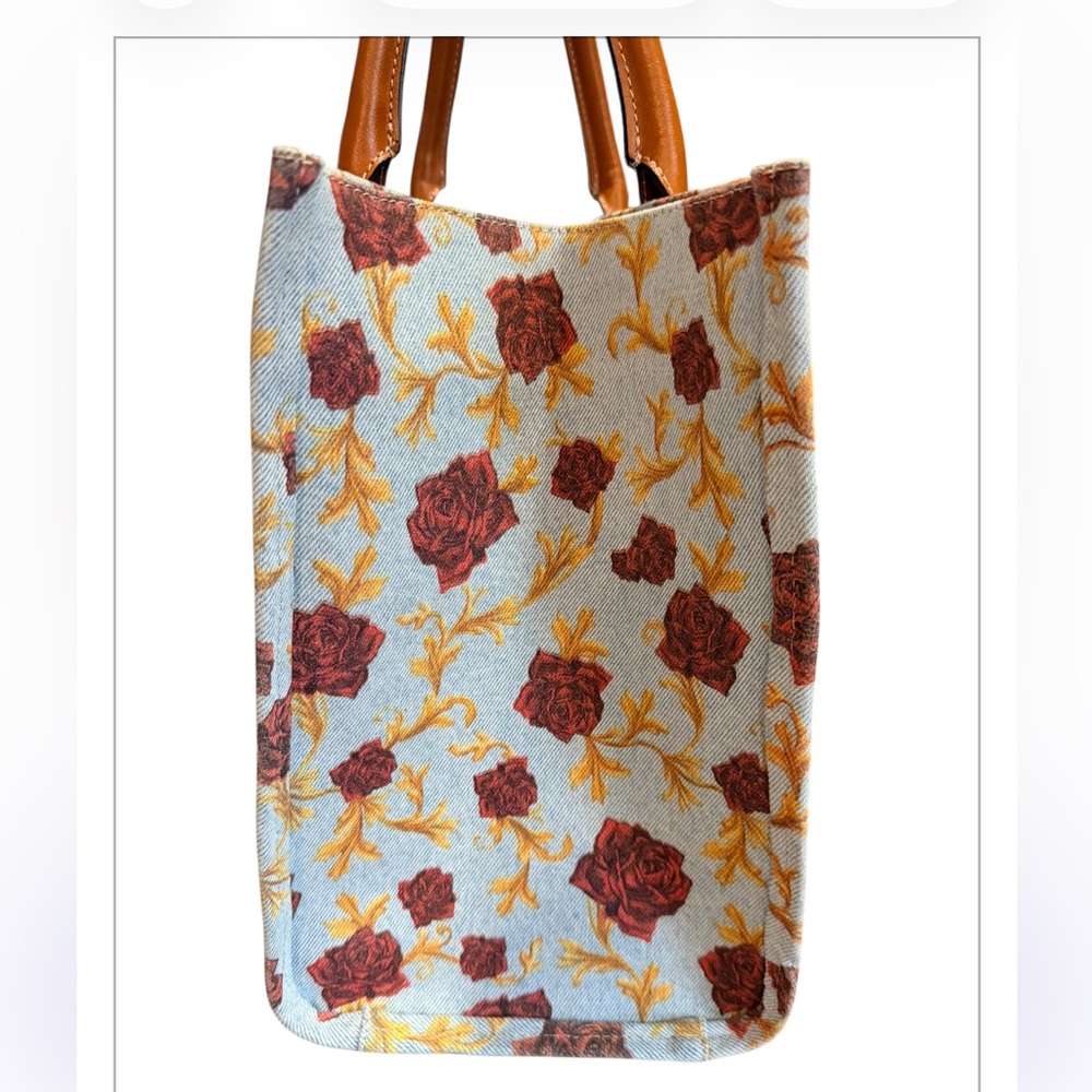 Versace Floral Canvas Tote Bag - Picture 5 of 10
